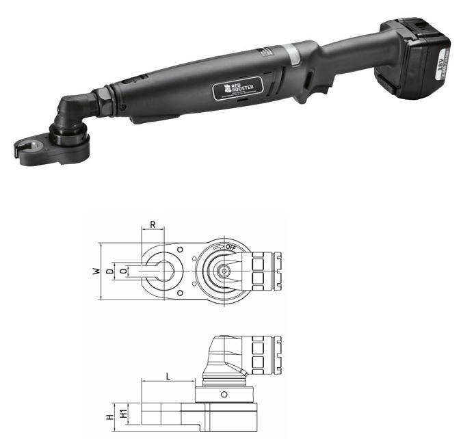 Cheie unghiulara cu cap decalat si baterie SW 13, 18V, 3-7 Nm - shut-off