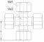 Conector cruce, tub Ø8mm, 630bar, otel galvanizat