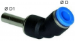 Cupla L 45° push-in 4mm cu adaptor 4mm, POM/alama