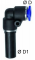 Cupla L 90° push-in 12mm cu adaptor 12mm, POM/alama