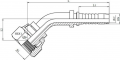 Cupla rotativa 45° cu filet interior 1/2&QUOT; BSP, furtun DN 3/8&QUOT; con 60°