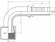 Cupla rotativa 90° cu filet interior ORFS 1&QUOT; 14h UNF, DN 1/2&QUOT;