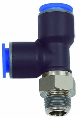 Cupla L-T push-in cu filet conic exterior etansat cu PTFE, seria standard, R 1/2&QUOT; - 6 mm