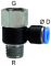 Cupla L rotativa cu 1 conexiune push-in 10mm si filet int. G 1/4&QUOT; / ext. R 1/4&QUOT;, POM/alama