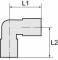 Cot 90° cu filet interior Rp 1 1/2&QUOT;-exterior R 1 1/2&QUOT;, inox AISI 316