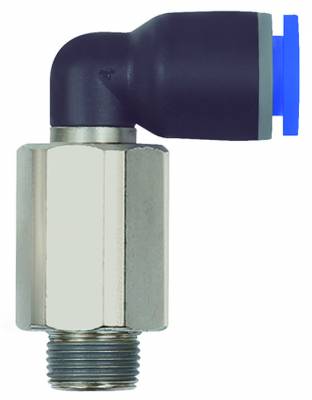 Cupla L push-in extins cu filet conic exterior etansat cu PTFE, seria standard, R 1/2&QUOT; - 6 mm