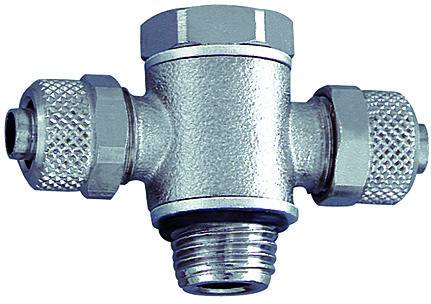 Cupla T banjo push-on 5/3 mm cu filet cilindric exterior M 5, alama nichelata