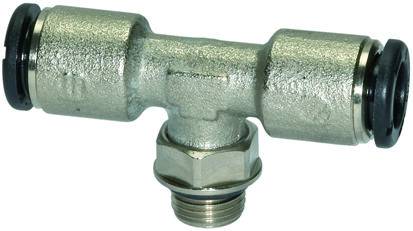 Cupla T push-in cu filet cilindric exterior si O-Ring, seria click-clock, M 5 - 6 mm