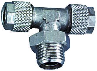 Cupla T push-on cu filet cilindric exterior, alama nichelata