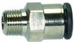 Cupla dreapta push-in cu filet conic exterior etansat cu PTFE, seria click-clock, R 3/8&QUOT; - 8 mm