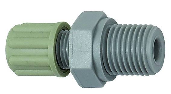 Cuple dreapte push-on cu filet cilindric exterior- Poliamida