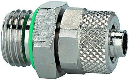 Cupla dreapta push-on 10/8 mm cu filet cilindric exterior G 1/4&QUOT; cu O-ring, alama nichelata