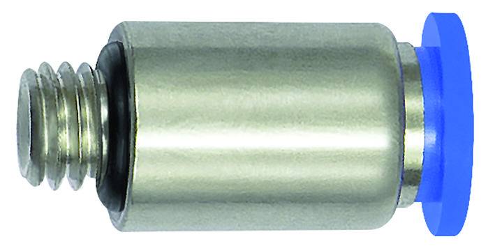 Cupla dreapta rotunda push-in cu filet exterior, Seria Mini, M 5 - 4 mm