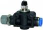 Drosel traseu - cupla push-in si filet conic exterior etansat cu PTFE - droselizare filet - furtun