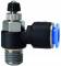 Drosel cu filet exterior R 1/4 si cupla push-in 10 mm, reglaj cu surub, droselizare filet - furtun