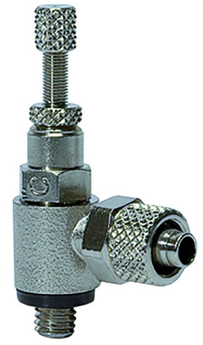 Drosel cu filet exterior M5 si conector push-on 5/3 mm, droselizare filet - furtun