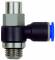 Drosel cu filet exterior M5 si cupla push-in 6 mm, droselizare filet - furtun