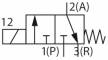 Electroventil 3/2 separat de mediu, debit bidirectional, actionare directa, 230 V AC, FPM, PN 8