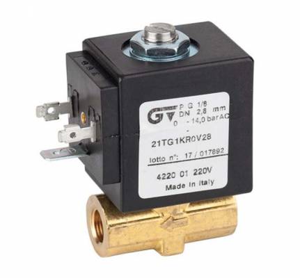 Electroventil 2/2 cu actionare directa, normal inchis filet G 1/8&QUOT;, bobina 8W, 110V