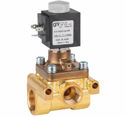 Electroventil 3/2 cu control pilotat, actionare directa NC, filet G 3/4&QUOT;, bobina 24V AC - 50/60 Hz