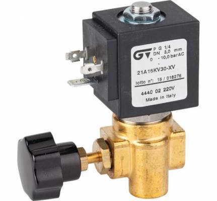 Electroventil 2/2 unghiular, NC, actionare directa, filet G 1/4&QUOT;, bobina 24V DC