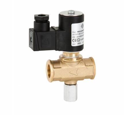 Electroventil pentru gaz, resetare manuala, NC, filet G 1/2, bobina 220/230V AC - 50/60 Hz