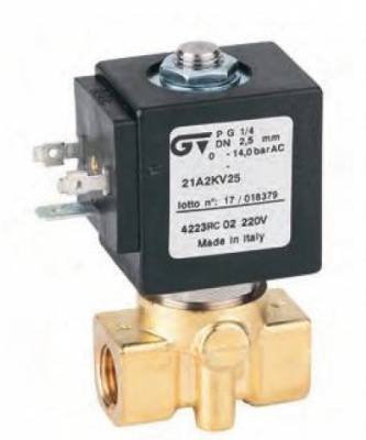 Electroventil 2/2 cu bobina 14W si actionare directa, normal inchis, filet 1/4&QUOT;