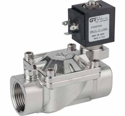 Electroventil 2/2 din inox, actionare pilotata, NO, filet G 3/4&QUOT;, bobina 220/230V AC - 50/60 Hz