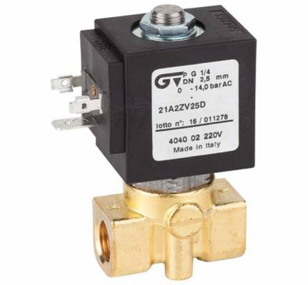 Electroventil 2/2, actionare directa, normal deschis, filet G 1/4&QUOT;, bobina 8W, 24V DC
