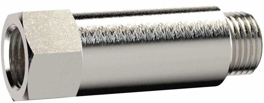 Extensie lunga cu filet exterior G 1/8&QUOT; - interior G 1/8&QUOT;, L=42mm, alama nichelata