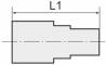 Extensie lunga cu filet exterior G 1/8&QUOT; - interior G 1/8&QUOT;, L=42mm, alama nichelata