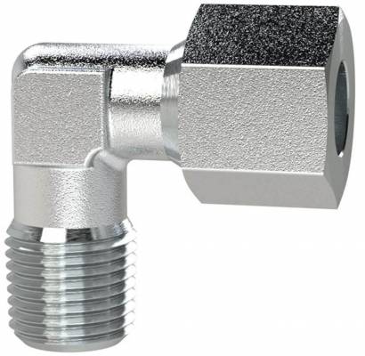 Fiting L cu filet exterior NPT 1/8&QUOT;, tub Ø6mm, 100bar, otel galvanizat