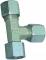 Fiting T cu strangere reglabila, piulita M 22x1,5, tub Ø15mm, 315bar, otel galvanizat
