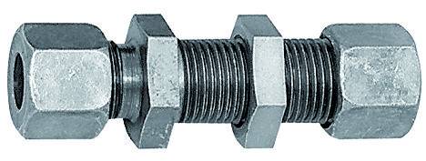 Fiting drept pentru panou, tub Ø18mm, 315bar, otel galvanizat