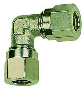 Fiting L de legatura, tub Ø18mm, 60bar, alama nichelata