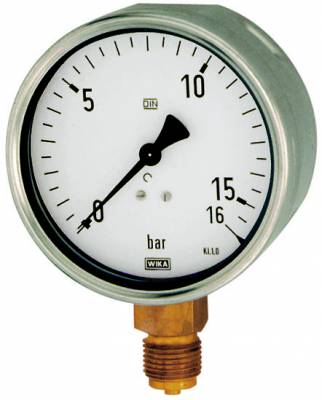 Manometru robust cu carcasa din otel CrNi, 0 - 10 bar, G 1/2 radial, Ø100 mm