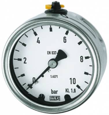 Manometru din otel CrNi, 0 - 250 bar, G 1/4 axial, Ø63 mm