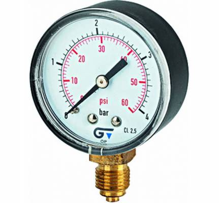Manometru standard, scala dubla 0-10 bar / 0-150 psi, G 1/4 radial, Ø53