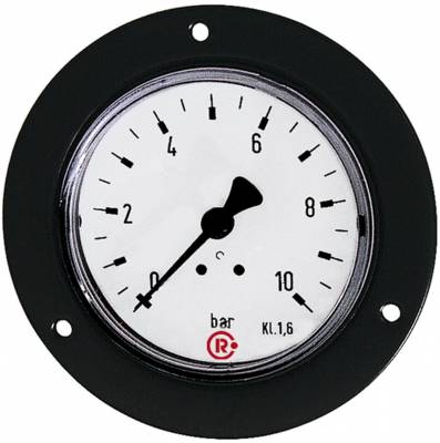 Manometru panou, atac axial, carcasa otel negru,  0 - 1 bar, Ø50, G 1/4