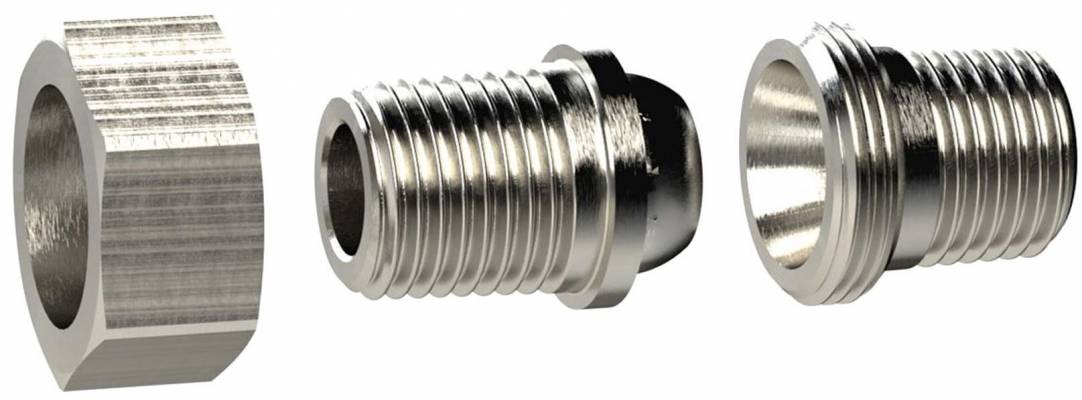 Niplu detasabil R 1&QUOT;, etansare conica, alama nichelata