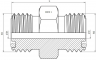 Niplu hidraulic ORFS 11/16&QUOT;-16h  - ORFS 9/16&QUOT;-18h, otel carbon
