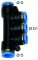 Distribuitor T push-in cu iesiri multiple, 8mm-4mm, POM/alama