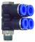 Ramificator L push-in cu 4 iesiri, filet conic exterior cu O-ring, standard, G 1/4&QUOT; - 10 mm