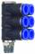 Ramificator L push-in cu 6 iesiri, filet conic exterior cu O-ring, standard, G 3/8&QUOT; - 10 mm