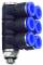 Ramificator L push-in cu 6 iesiri, filet cilindric exterior cu O-ring, standard, G 1/4&QUOT; - 6 mm