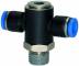 Ramificator T push-in cu filet conic exterior etansat cu PTFE, seria standard, R 1/8&QUOT; - 4 mm