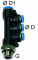 Distribuitor T push-in cu iesiri multiple si filet cu O-ring, G 1/4&QUOT;-4mm-6mm, POM/alama