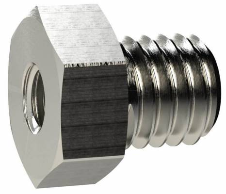 Reductie cu filet exterior M 14x1,5 - interior M 10x1, PN 25, alama nichelata