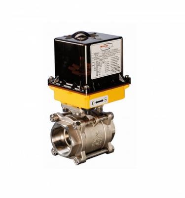 Robinet 2/2 cu bila, 3 piese, actuator electric 220V AC