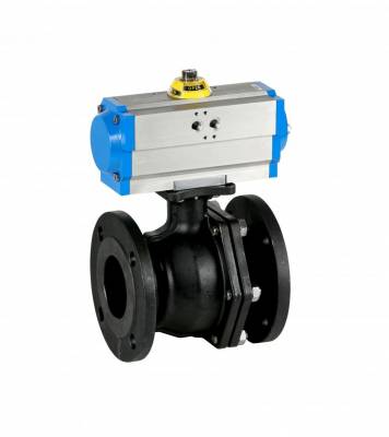 Robinet 2/2 cu bila, actuator pneumatic dubla actiune